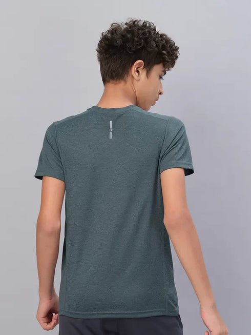 Boys Melange Slim Fit Crew Neck T-shirt with DOUBLE COOL