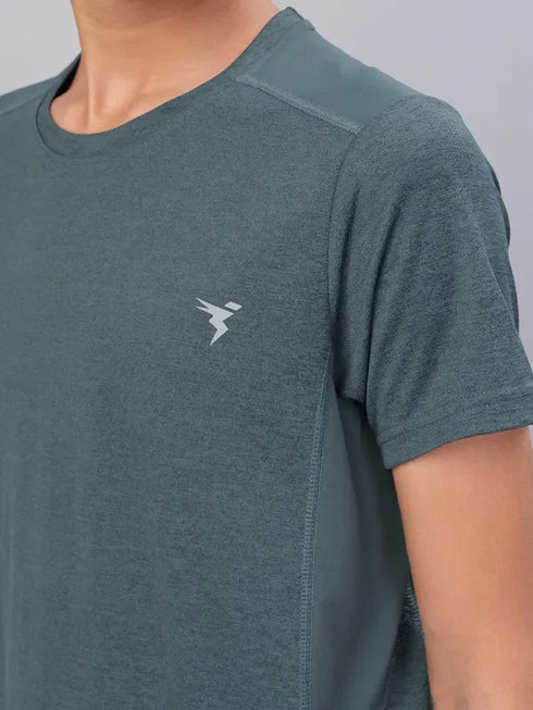 Boys Melange Slim Fit Crew Neck T-shirt with DOUBLE COOL