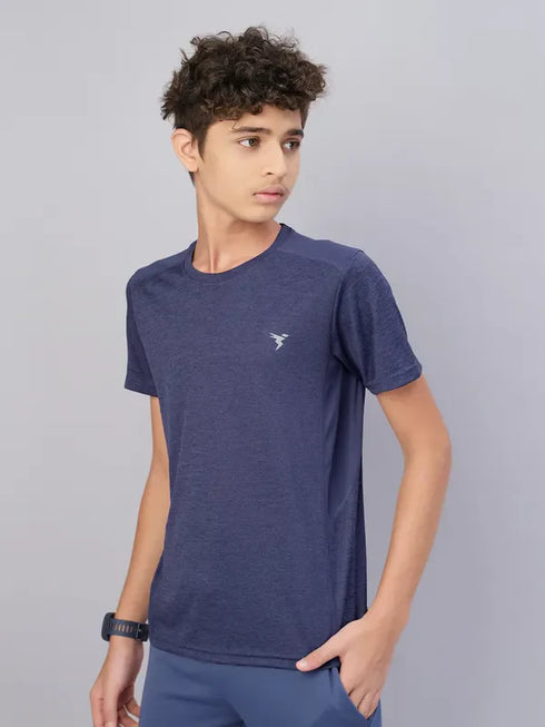Boys Melange Slim Fit Crew Neck T-shirt with DOUBLE COOL
