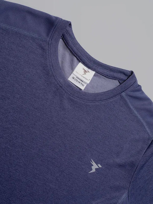 Boys Melange Slim Fit Crew Neck T-shirt with DOUBLE COOL