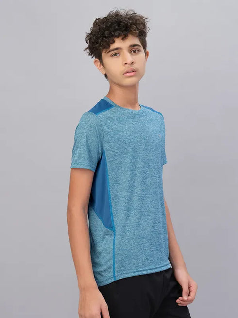 Boys Melange Slim Fit Crew Neck T-shirt with DOUBLE COOL