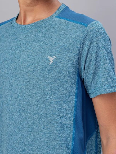 Boys Melange Slim Fit Crew Neck T-shirt with DOUBLE COOL