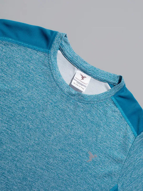 Boys Melange Slim Fit Crew Neck T-shirt with DOUBLE COOL