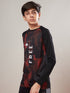 Boys Printed Slim Fit Crew Neck T-shirt with TECHNO COOL+