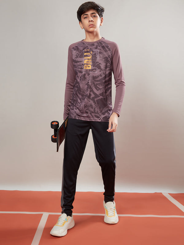 Boys Printed Slim Fit Crew Neck T-shirt with TECHNO COOL+