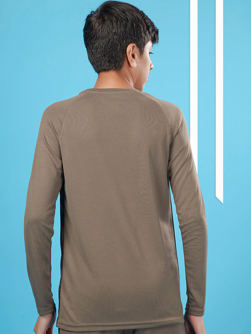 Boys Printed Slim Fit Crew Neck T-shirt with TECHNO COOL+