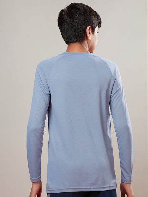 Boys Printed Slim Fit Crew Neck T-shirt with TECHNO COOL+