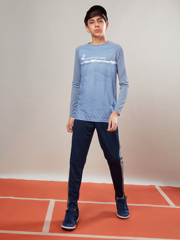 Boys Printed Slim Fit Crew Neck T-shirt with TECHNO COOL+