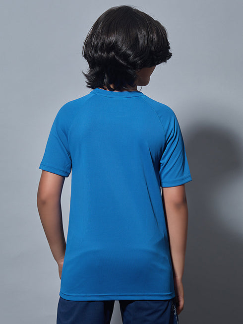Boys Printed Slim Fit Crew Neck T-shirt with TECHNOLITE
