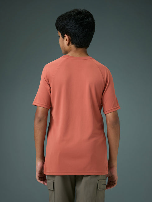 Boys Printed Slim Fit Crew Neck T-shirt with TECHNOLITE