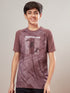 Boys Printed Slim Fit Crew Neck T-shirt with TECHNOLITE