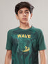 Boys Printed Slim Fit Crew Neck T-shirt with TECHNOLITE