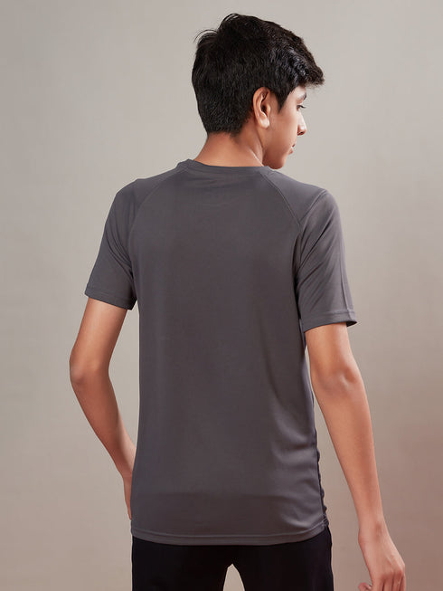 Boys Printed Slim Fit Crew Neck T-shirt with TECHNOLITE