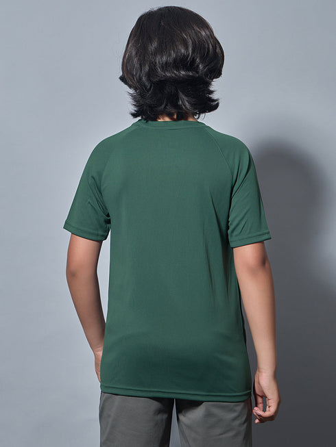 Boys Printed Slim Fit Crew Neck T-shirt with TECHNOLITE