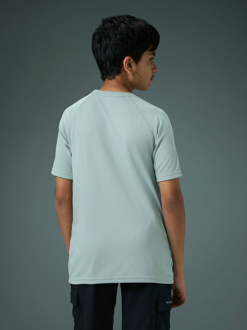 Boys Printed Slim Fit Crew Neck T-shirt with TECHNOLITE