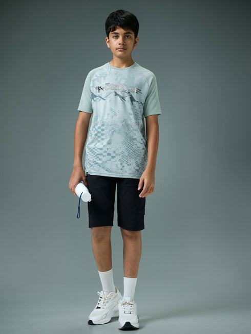 Boys Printed Slim Fit Crew Neck T-shirt with TECHNOLITE