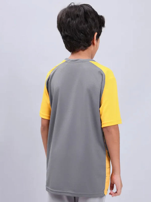 Boys Printed Slim Fit Crew Neck T-shirt with TECHNOLITE