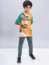 Boys Printed Slim Fit Crew Neck T-shirt with TECHNOLITE