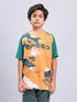 Boys Printed Slim Fit Crew Neck T-shirt with TECHNOLITE