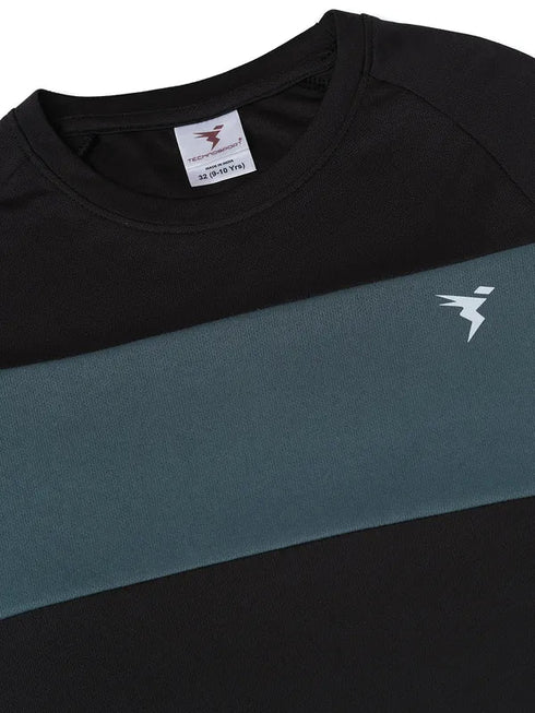 Boys Colorblock Slim Fit Crew Neck T-shirt with DOUBLE COOL