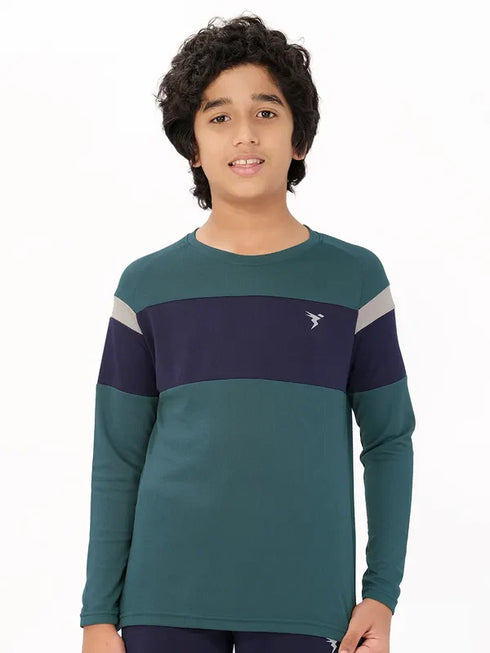 Boys Colorblock Slim Fit Crew Neck T-shirt with DOUBLE COOL