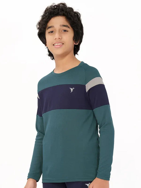 Boys Colorblock Slim Fit Crew Neck T-shirt with DOUBLE COOL