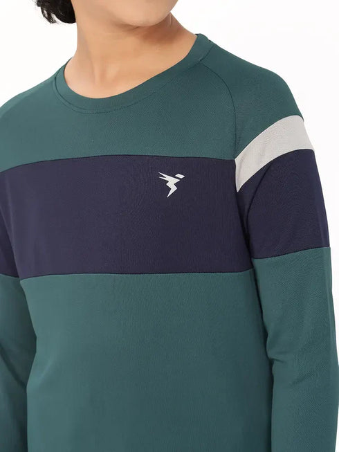 Boys Colorblock Slim Fit Crew Neck T-shirt with DOUBLE COOL