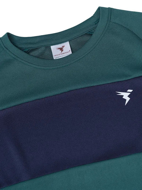 Boys Colorblock Slim Fit Crew Neck T-shirt with DOUBLE COOL