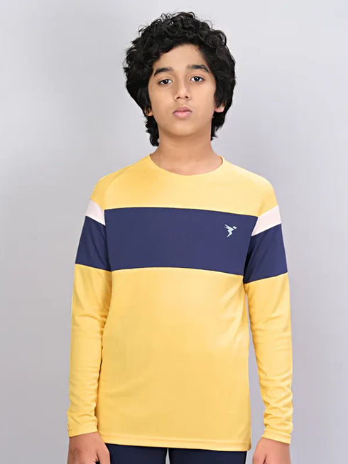 Boys Colorblock Slim Fit Crew Neck T-shirt with DOUBLE COOL