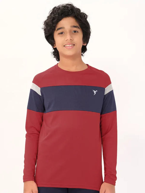 Boys Colorblock Slim Fit Crew Neck T-shirt with DOUBLE COOL