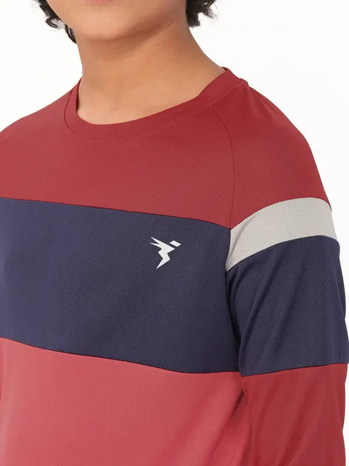 Boys Colorblock Slim Fit Crew Neck T-shirt with DOUBLE COOL