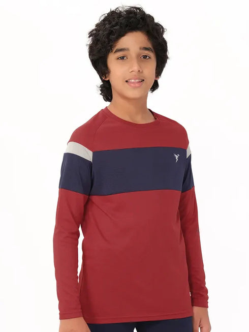 Boys Colorblock Slim Fit Crew Neck T-shirt with DOUBLE COOL