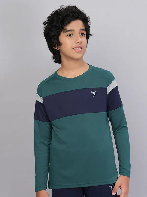 Boys Colorblock Slim Fit Crew Neck T-shirt with DOUBLE COOL