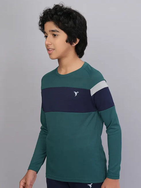 Boys Colorblock Slim Fit Crew Neck T-shirt with DOUBLE COOL