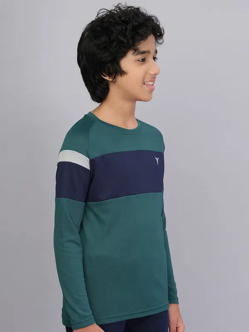 Boys Colorblock Slim Fit Crew Neck T-shirt with DOUBLE COOL