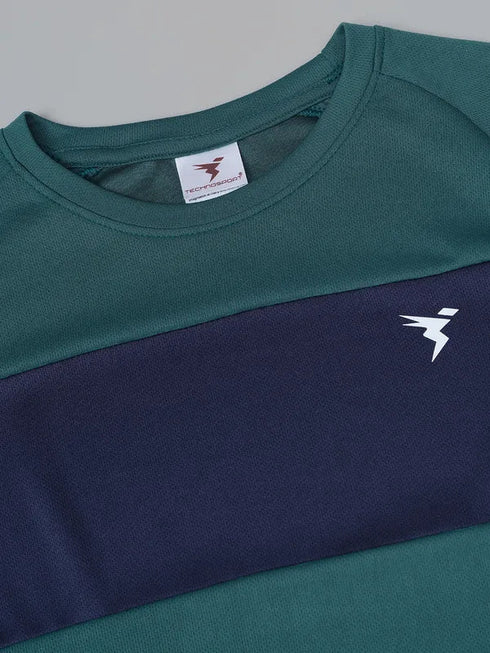 Boys Colorblock Slim Fit Crew Neck T-shirt with DOUBLE COOL