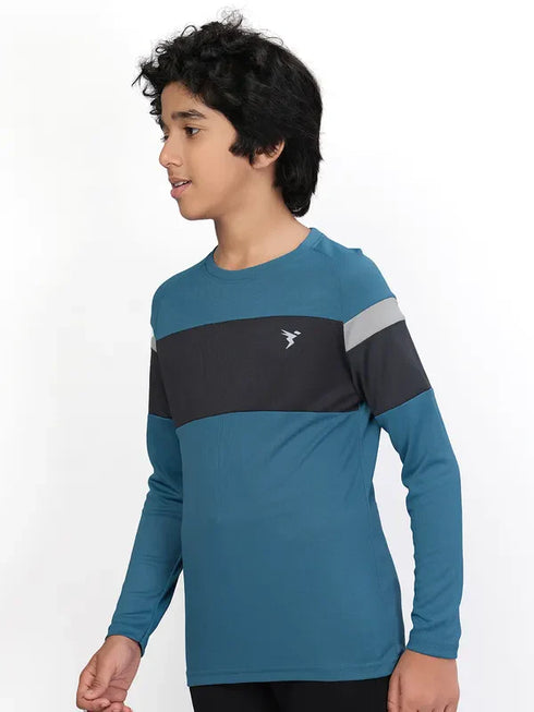 Boys Colorblock Slim Fit Crew Neck T-shirt with DOUBLE COOL
