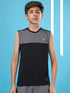 Boys Colorblock Slim Fit Round Neck T-shirt with TECHNO COOL+