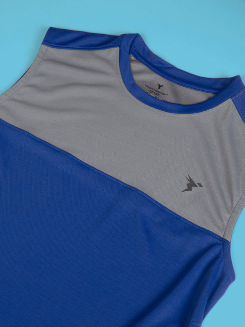 Boys Colorblock Slim Fit Round Neck T-shirt with TECHNO COOL+