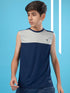 Boys Colorblock Slim Fit Round Neck T-shirt with TECHNO COOL+