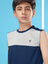 Boys Colorblock Slim Fit Round Neck T-shirt with TECHNO COOL+