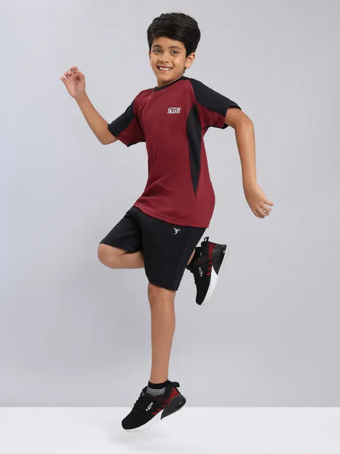 Boys Colorblock Slim Fit Crew Neck T-shirt with TECHNO COOL+