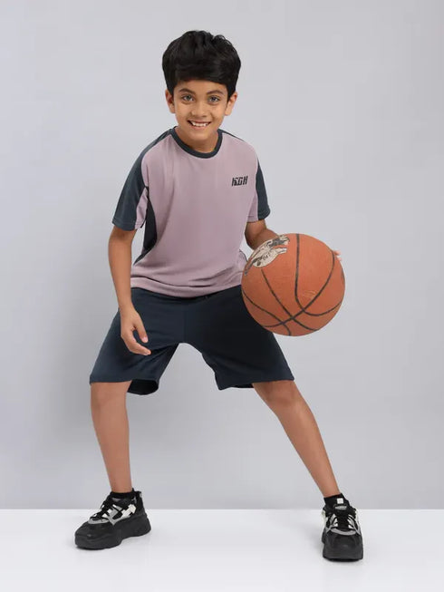 Boys Colorblock Slim Fit Crew Neck T-shirt with TECHNO COOL+