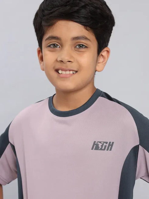 Boys Colorblock Slim Fit Crew Neck T-shirt with TECHNO COOL+