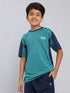 Boys Colorblock Slim Fit Crew Neck T-shirt with TECHNO COOL+