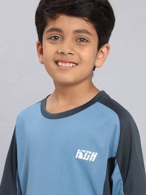 Boys Colorblock Slim Fit Crew Neck T-shirt with TECHNO COOL+