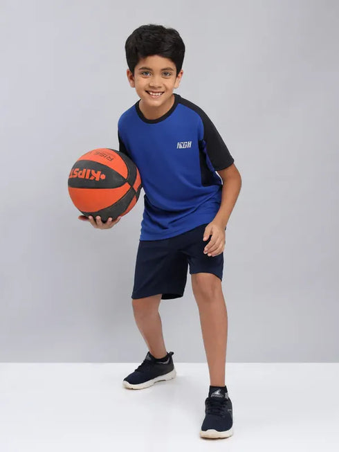 Boys Colorblock Slim Fit Crew Neck T-shirt with TECHNO COOL+