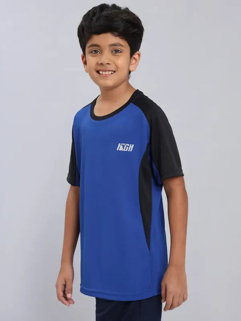 Boys Colorblock Slim Fit Crew Neck T-shirt with TECHNO COOL+