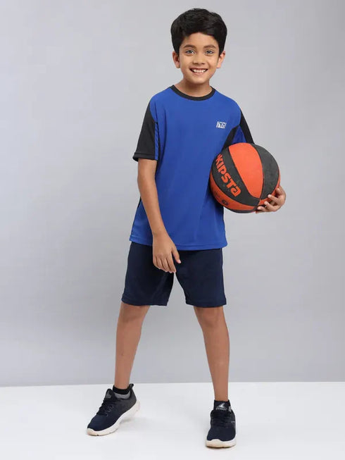 Boys Colorblock Slim Fit Crew Neck T-shirt with TECHNO COOL+