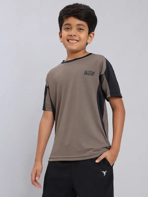 Boys Colorblock Slim Fit Crew Neck T-shirt with TECHNO COOL+